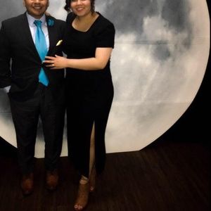 Black Long Dress High Thigh Slit